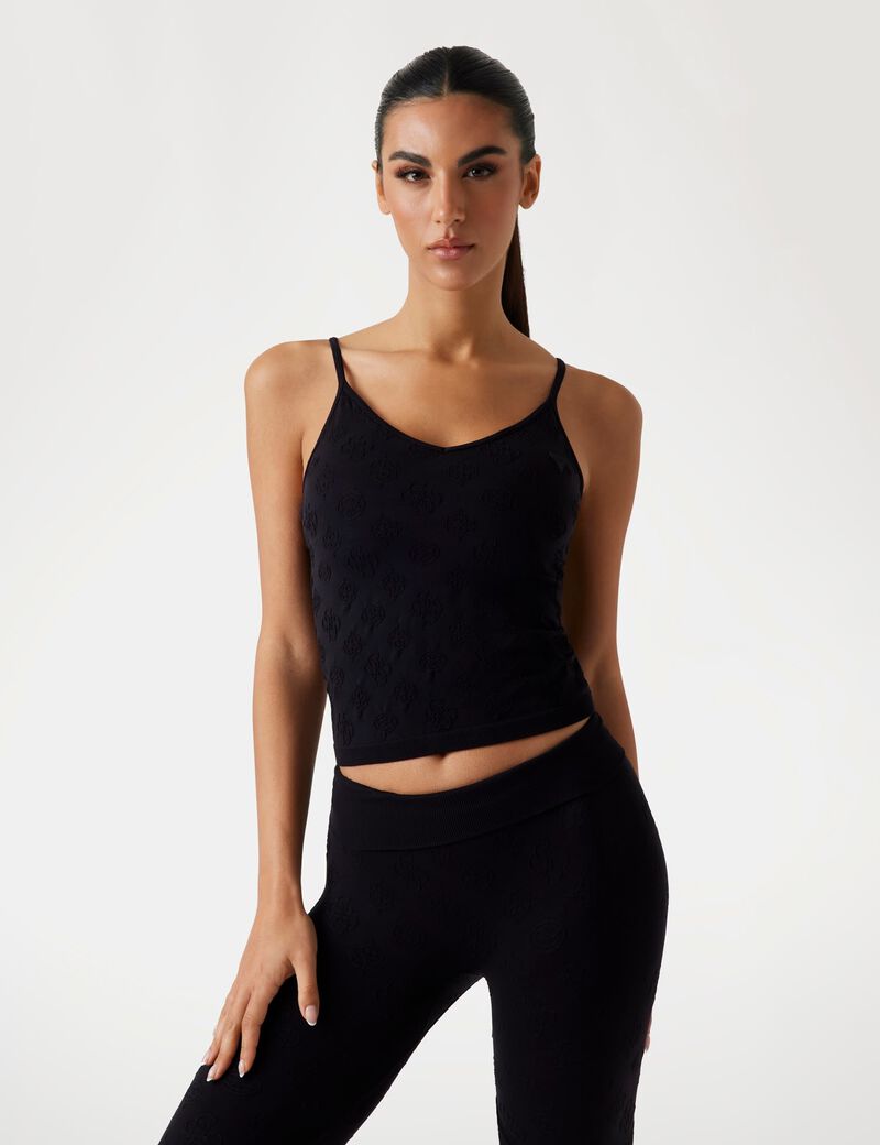 قميص بدون أكمام بطبعة الشعار بالكامل