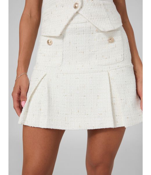 جيس pleated tweed mini skirt