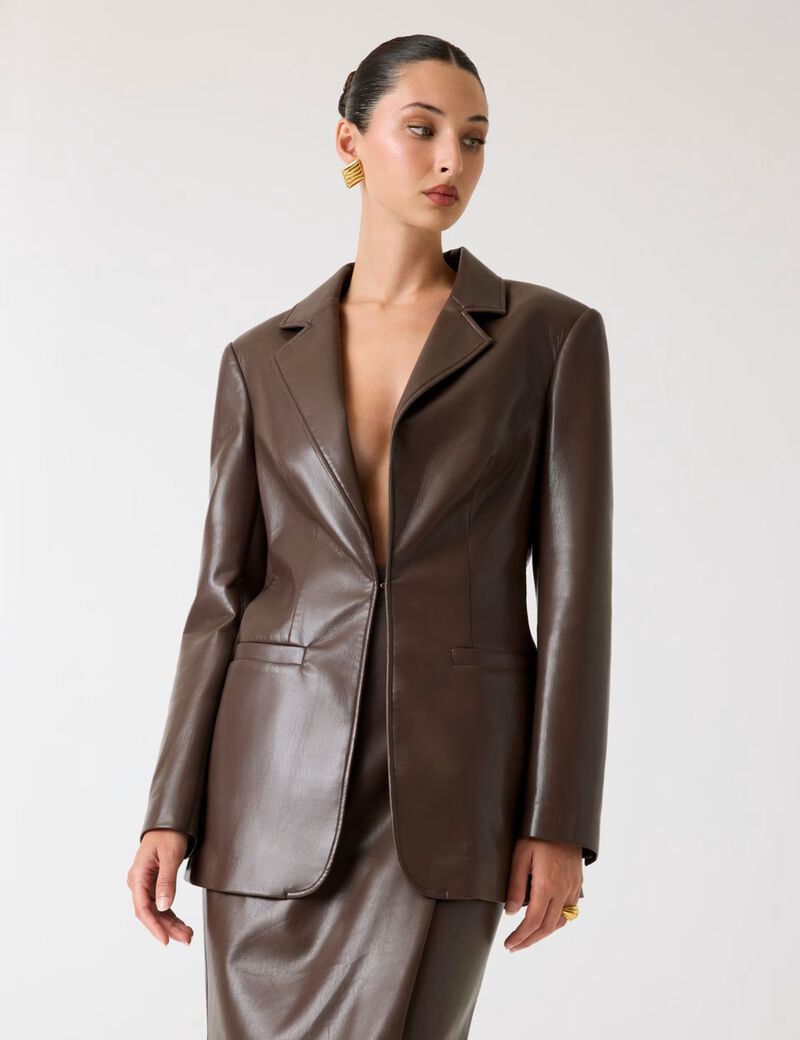 Marciano faux-leather blazer