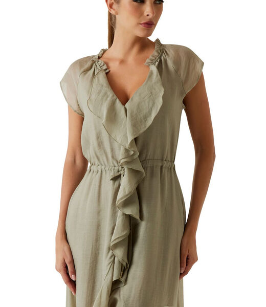 guess ruffled long dress