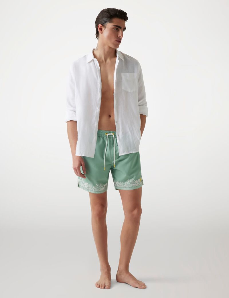 Twill swim trunks