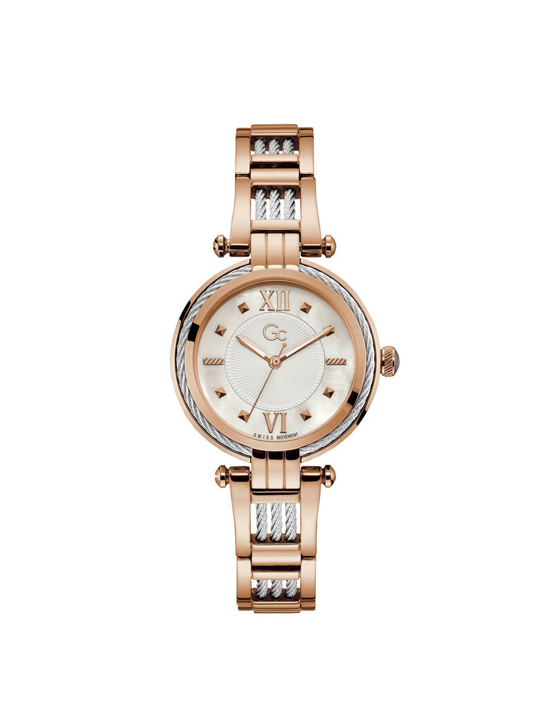 Gc Silver And Gold Cable Twist Ladies Watch