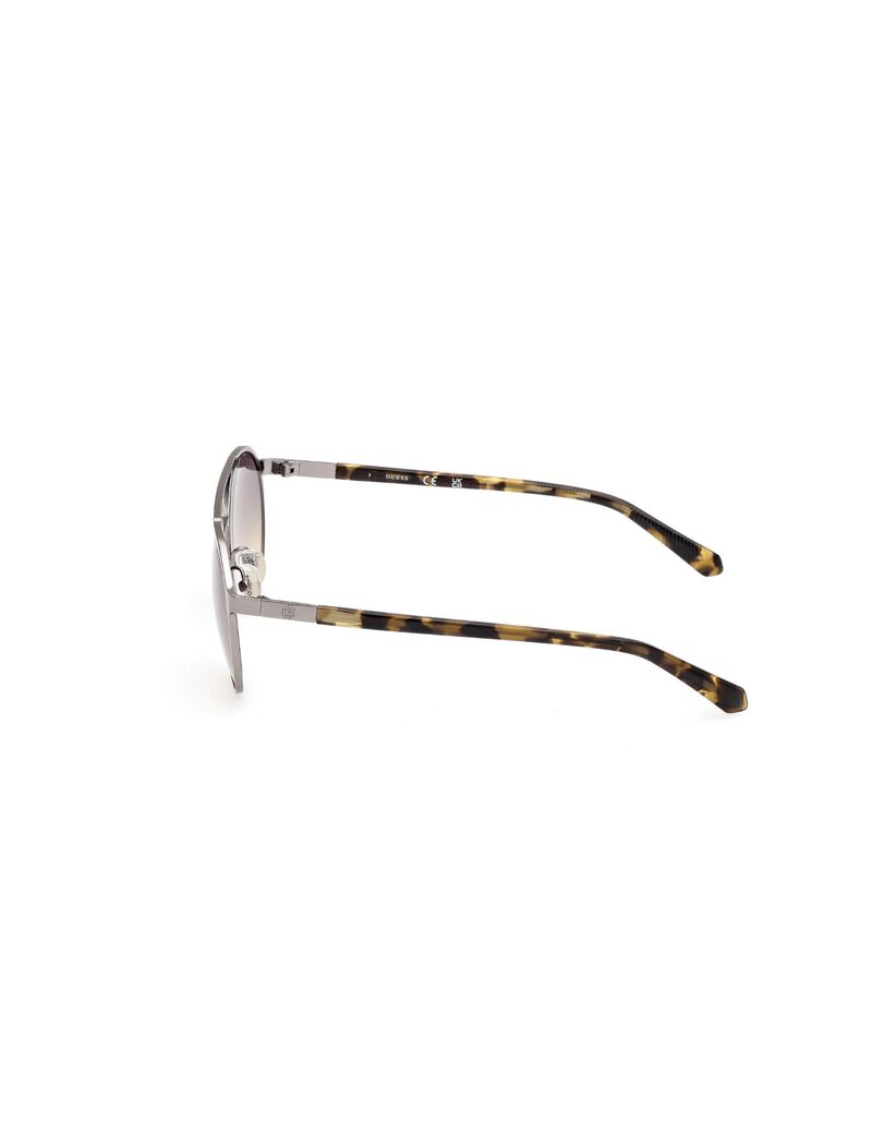 Round matte gunmetal gradient smoke sunglasses