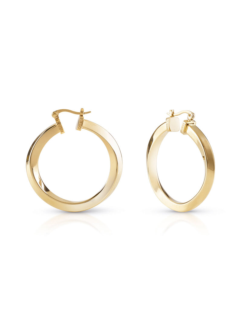 40Mm Plain Twisted Hoops Yellow Gold