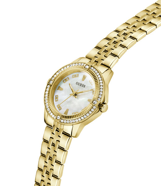 Ladies Yellow Gold Tone Round Analog Watch
