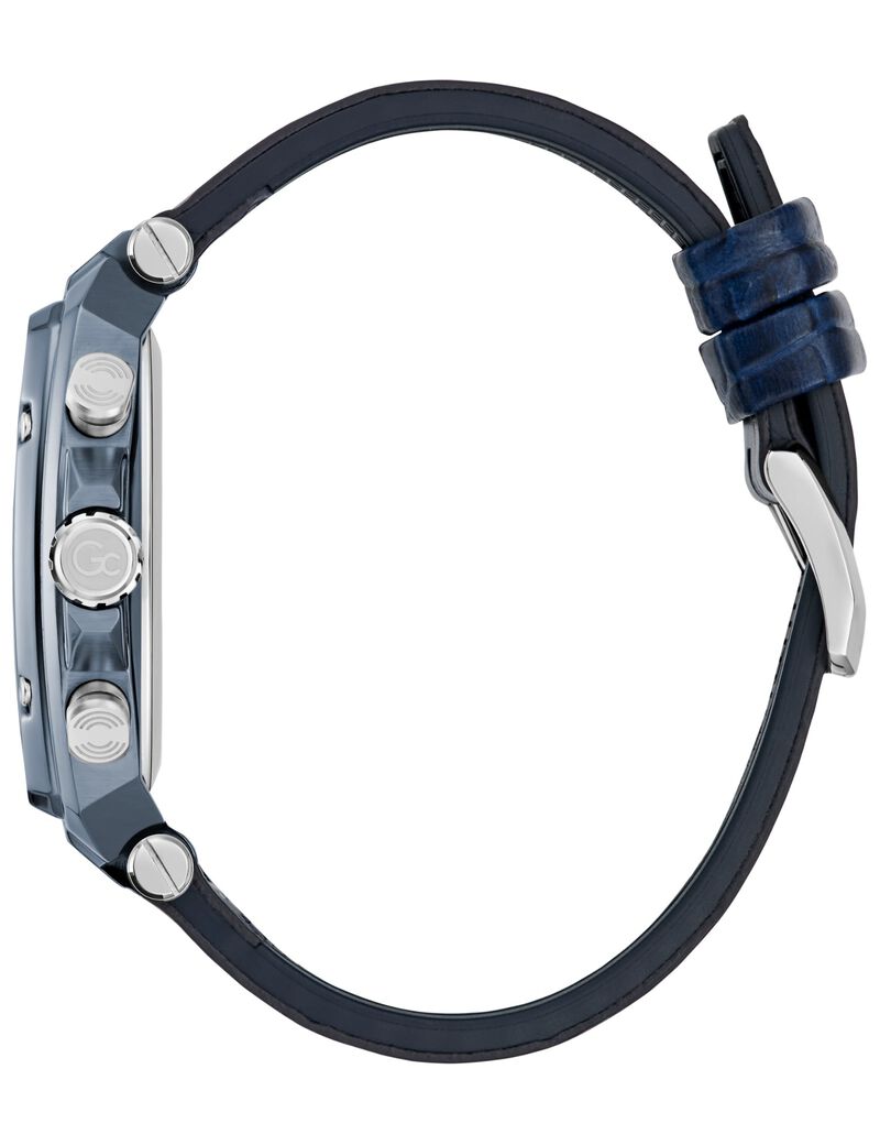 Gc Sportchic Men S Sm927 Mvmt Beige Dail 5 Amt Blue Genuine Leather Strap