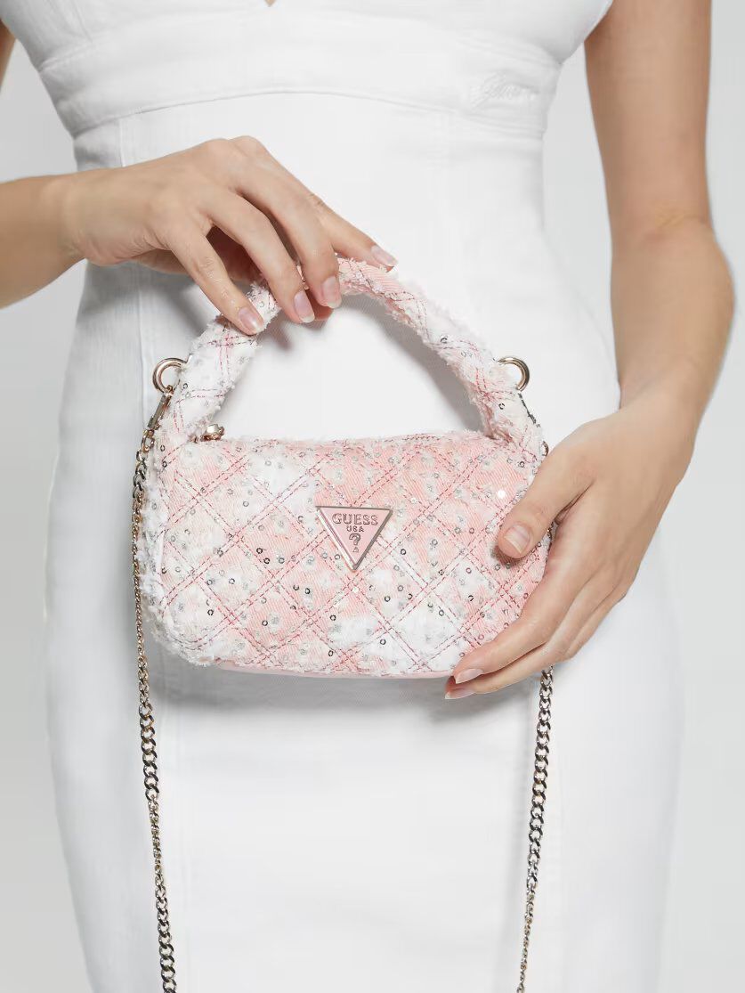 Shop GUESS RIANEE QUILT MINI HOBO, Pink | GUESS UAE