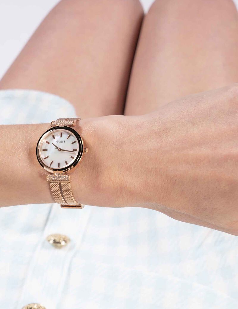 Rose-gold Mesh Analog