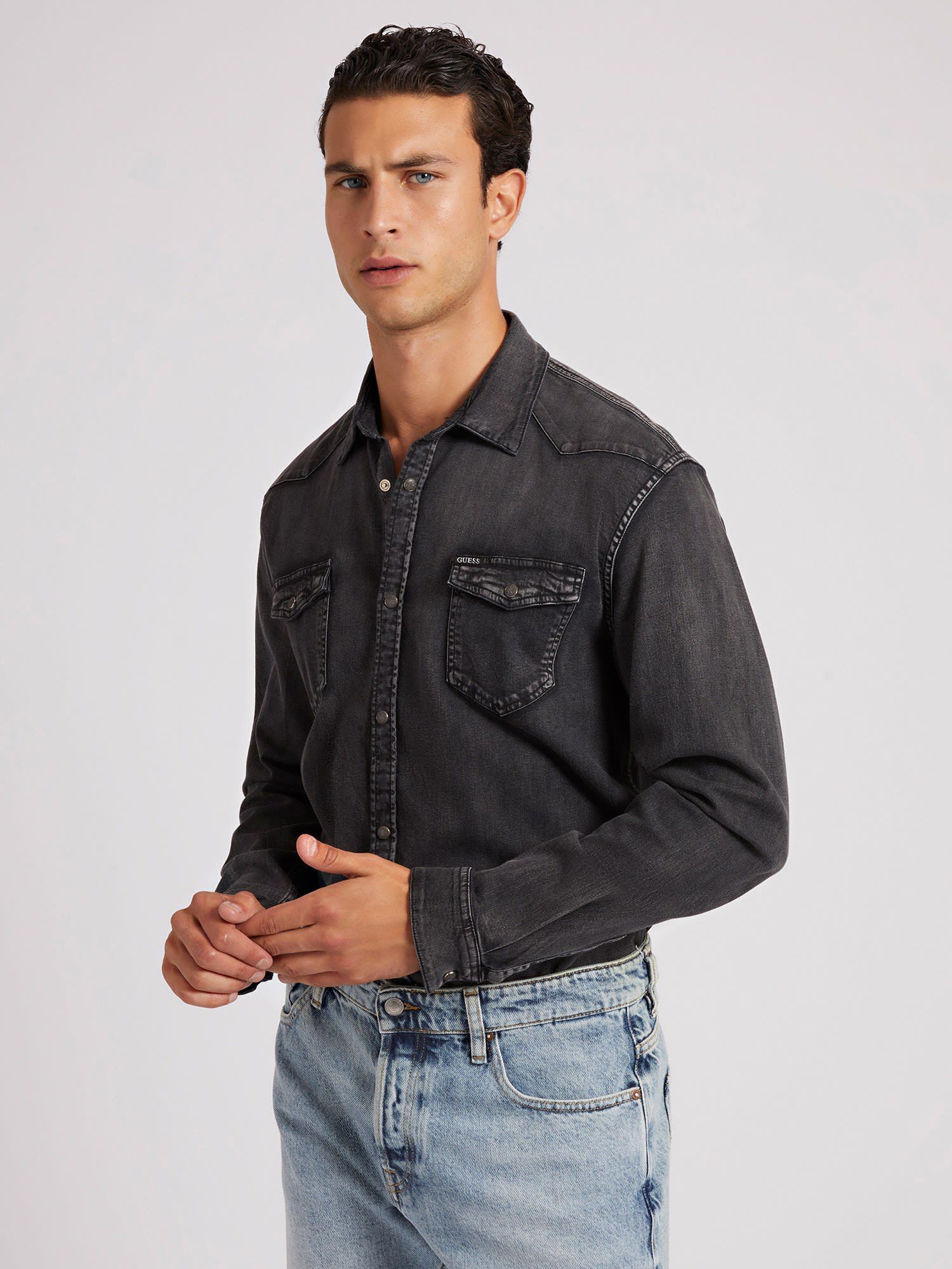 Guess jeans mens shirt store