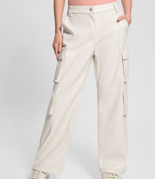 بنطال كارجو كوري من الجلد الصناعي