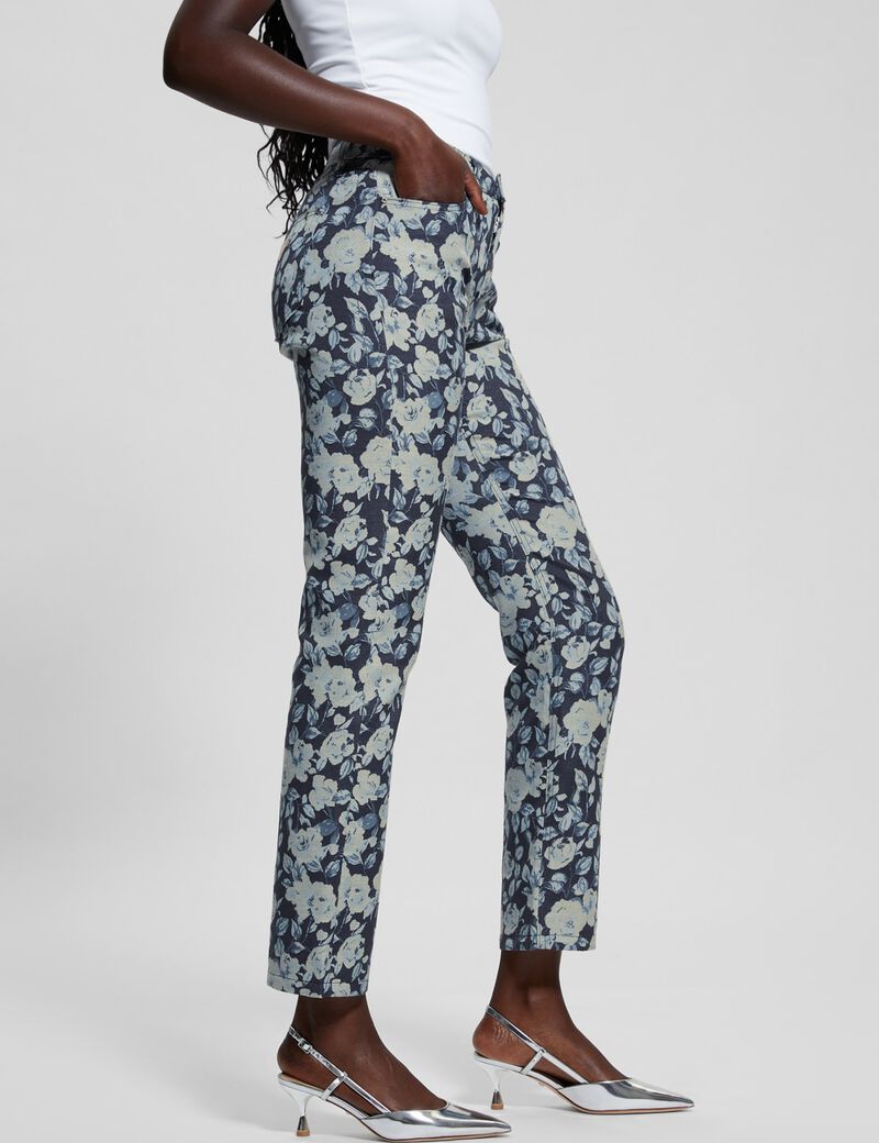 بنطال جينز جاكار مزهر