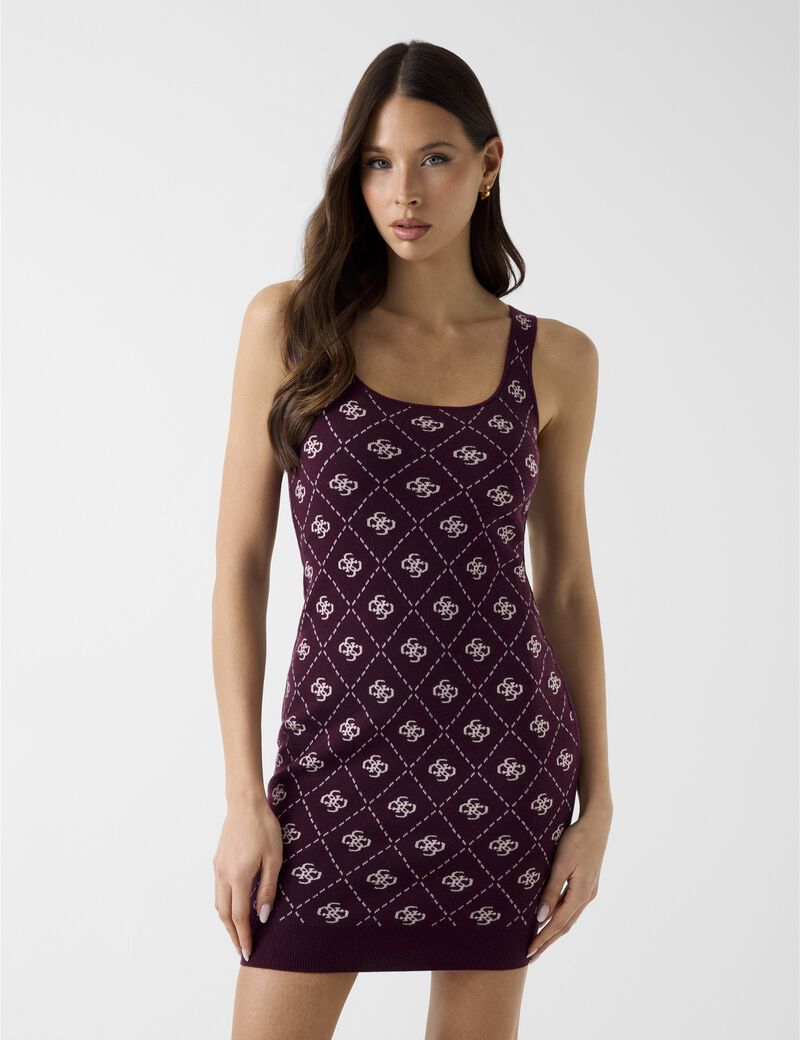 4G logo wool blend mini dress