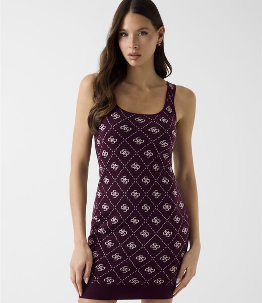 4G logo wool blend mini dress