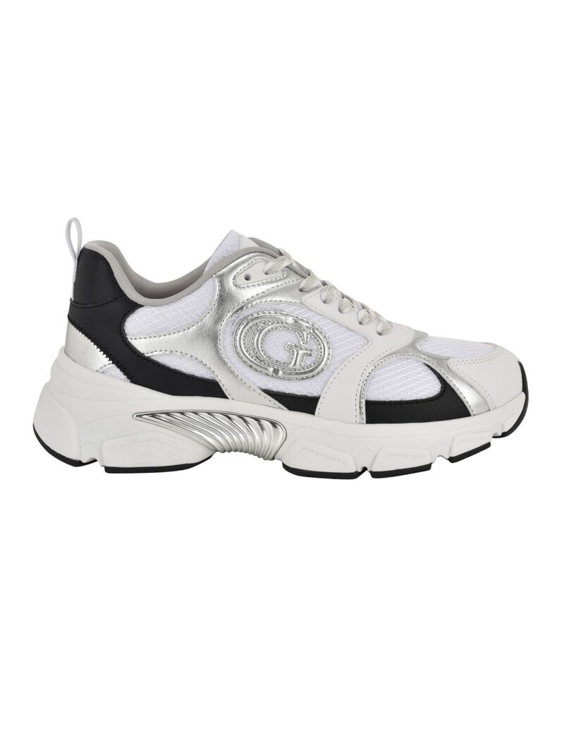 Shop GUESS Oversized G Chunky Fashion Sneakers, White GUESS UAE