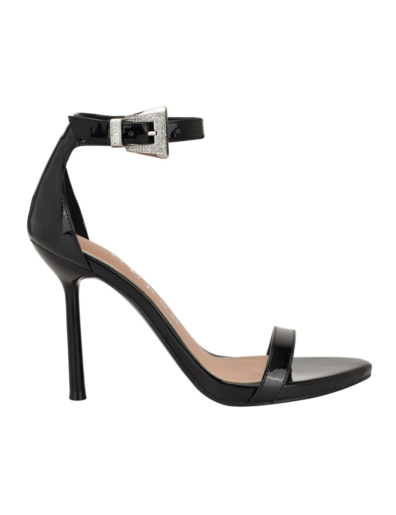 Insraa Stiletto Heeled Sandal with Rhinestone Buckle