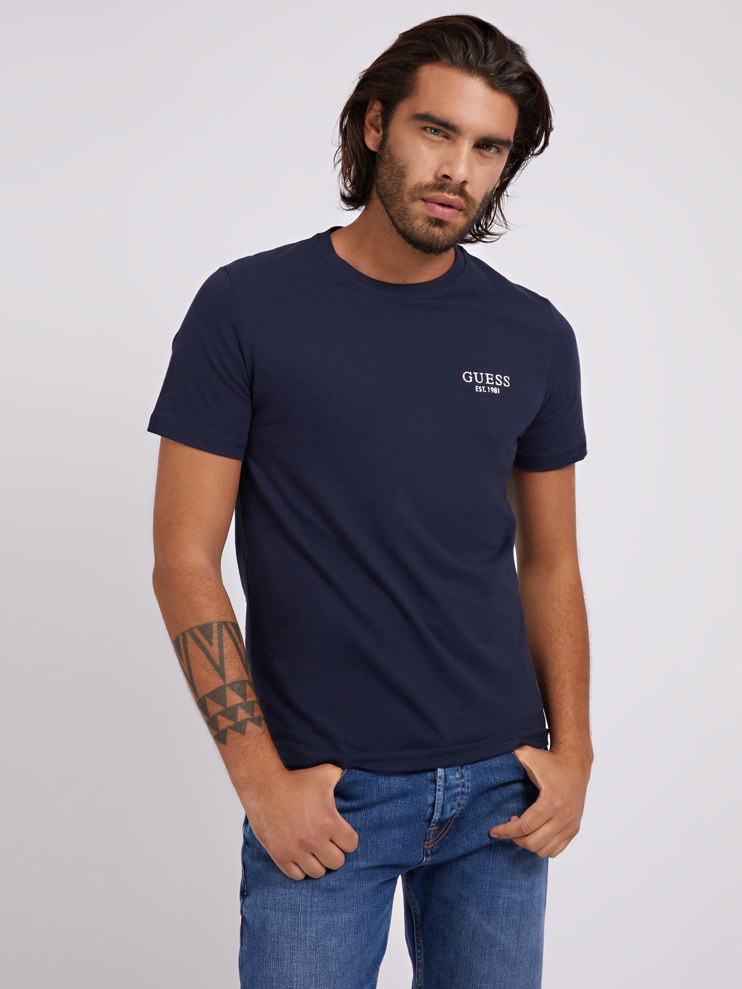 Guess blue t shirt outlet