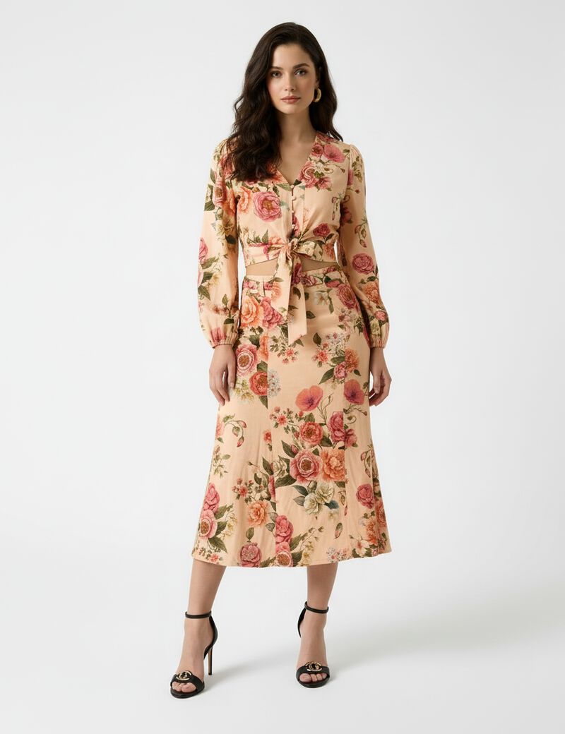 Ryan linen midi skirt