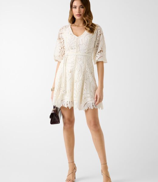 3 QTR SLV EMB VIDA DRESS