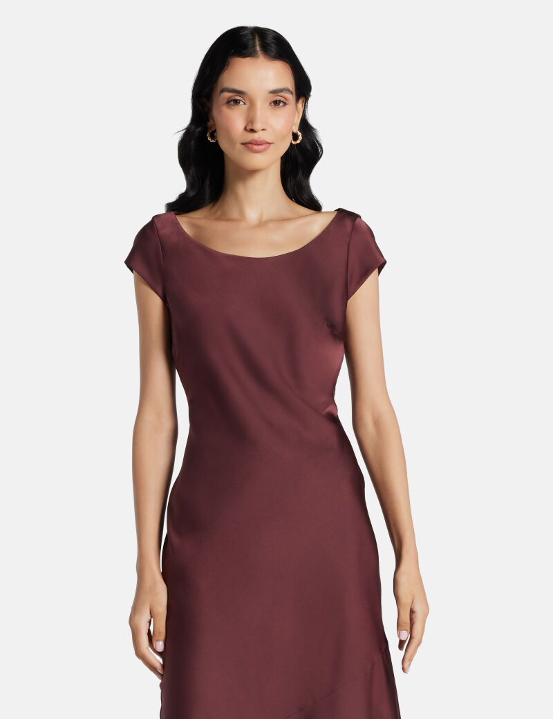 Long satin bodycon dress