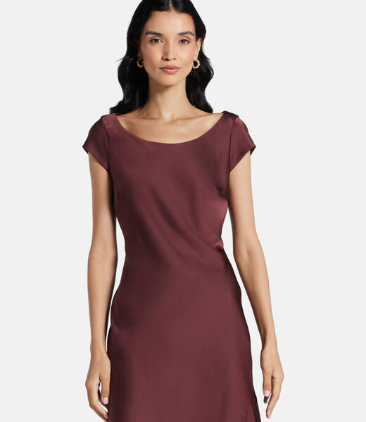 Long satin bodycon dress