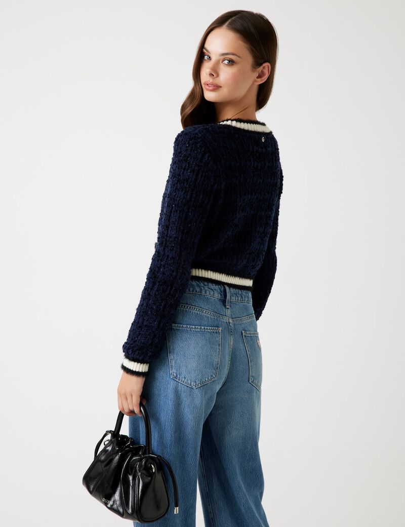 Textured knit cardigan