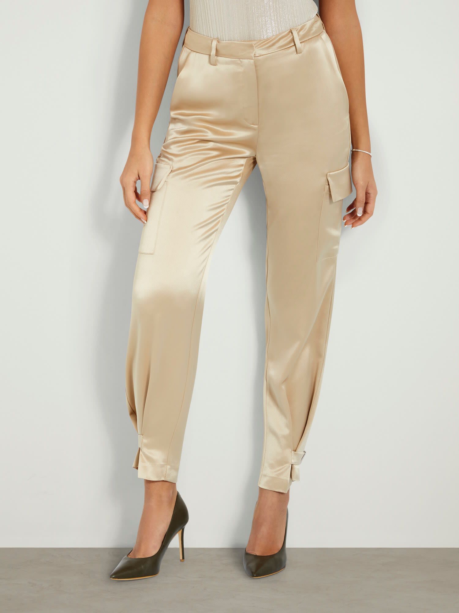 Satin cargo pant