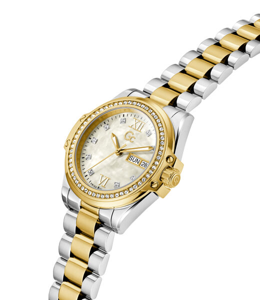 Gc Sportchic Women S 507 Mvmt Champagne Dail 10 Amt Silver Yellow Gold Stainless Steel Brct