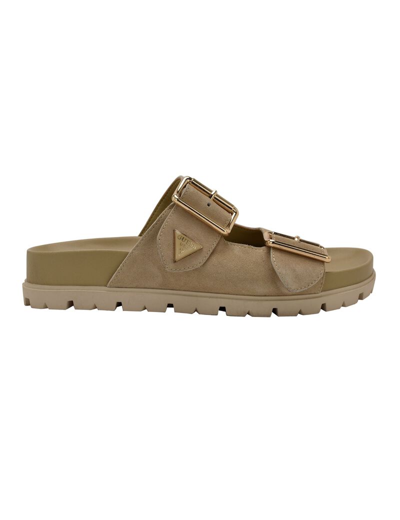 Fasten suede sandals