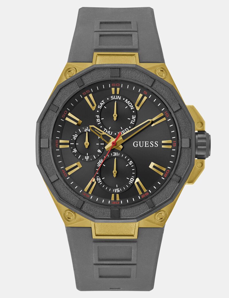 Mens Gray Gold Tone Multi-function Watch