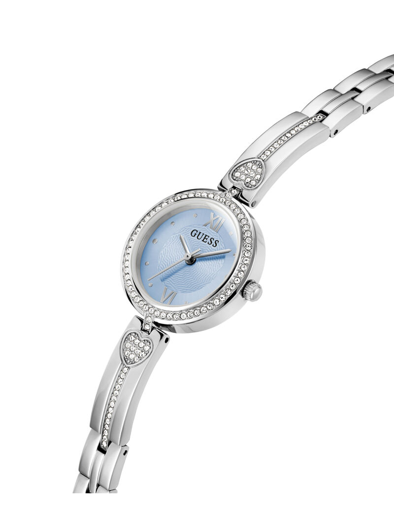 Ladies Silver Tone Round Analog Watch