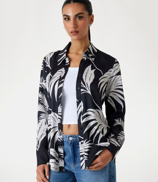 Printed sateen shirt