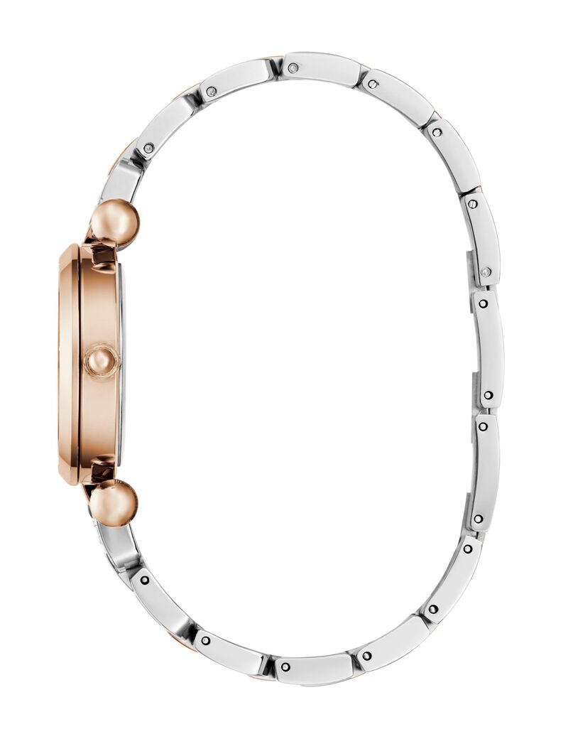 guess ladies 2 tone rose gold tone analog watch
