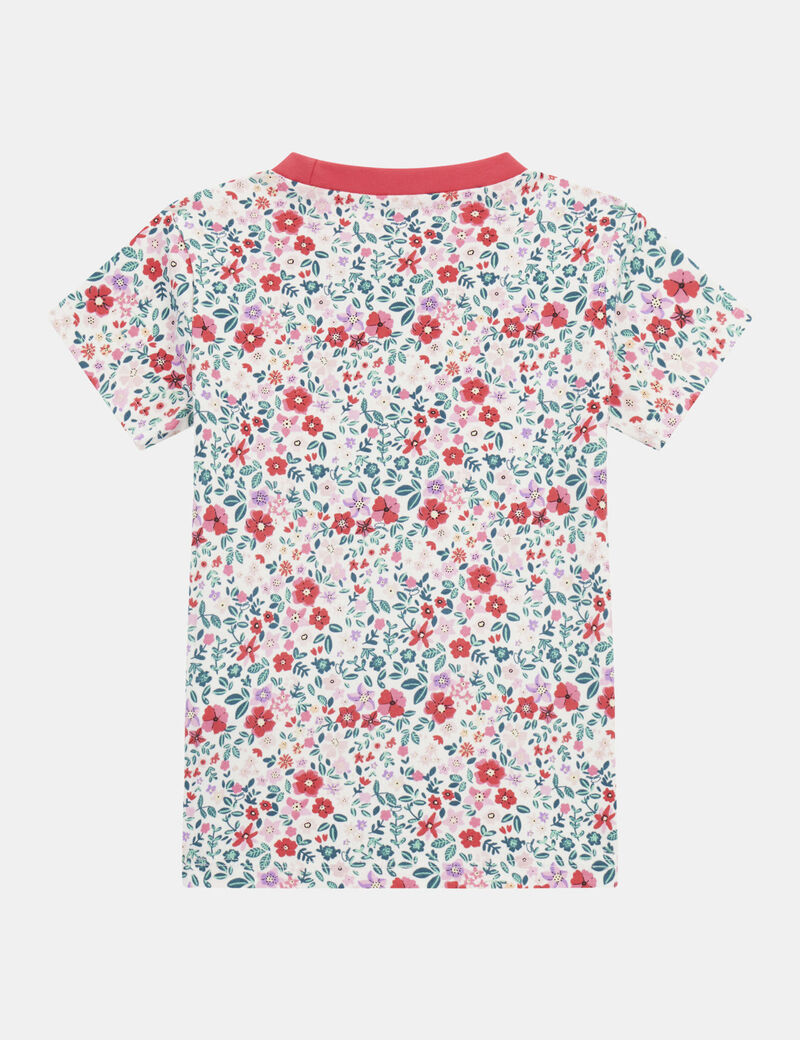 تيشيرت بطبعة زهور على كامل التصميم