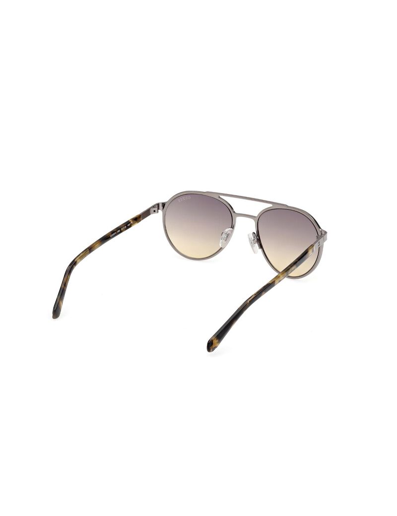 Round matte gunmetal gradient smoke sunglasses