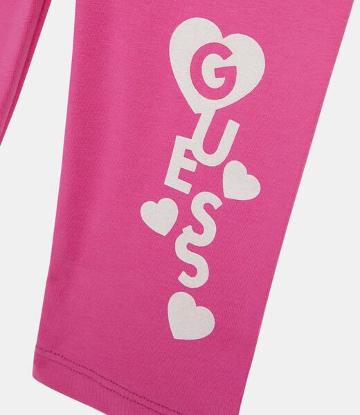 بنطال ضيق لامع 3/4 بشعار الماركة