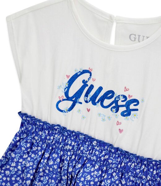 MIXED FABRIC SS DRESS