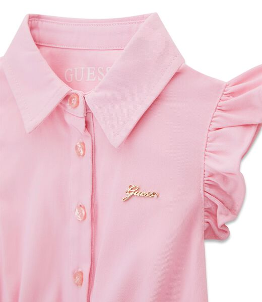 MIXED FABRIC SS DRESS