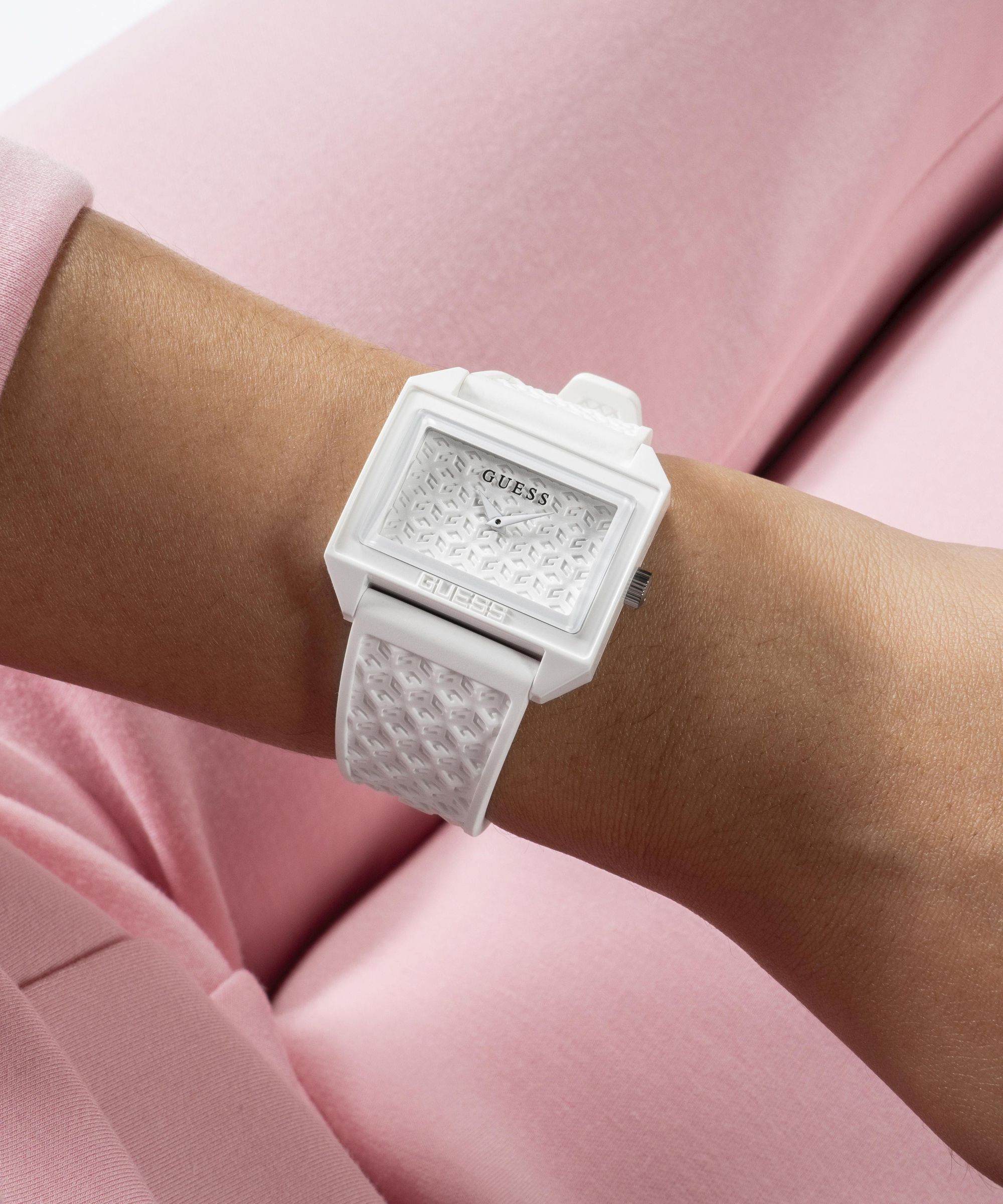 Guess white silicone watch clearance