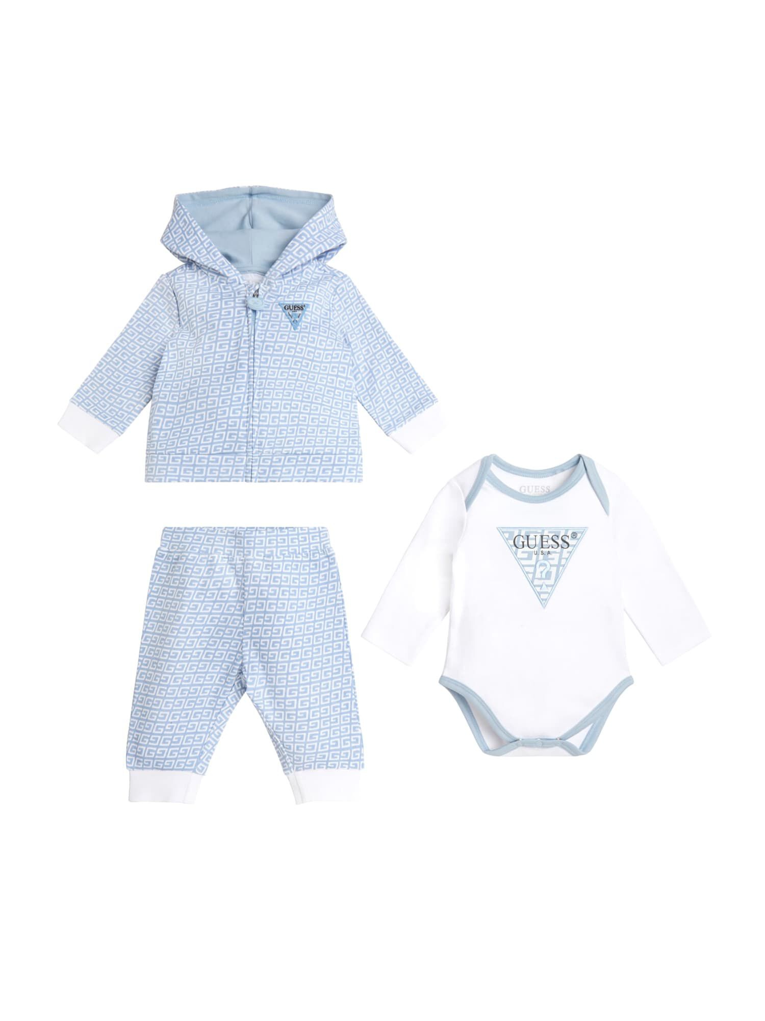 Shop GUESS Online Baby Blue Logo Set