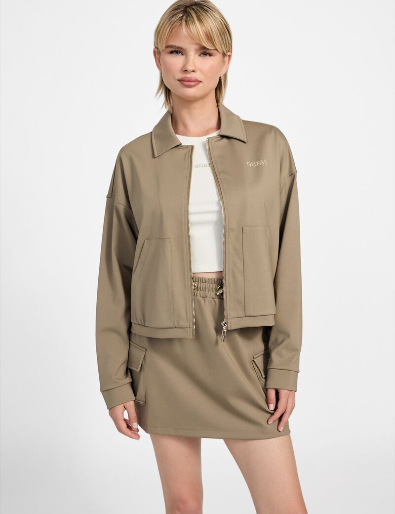 Cropped nylon jacket