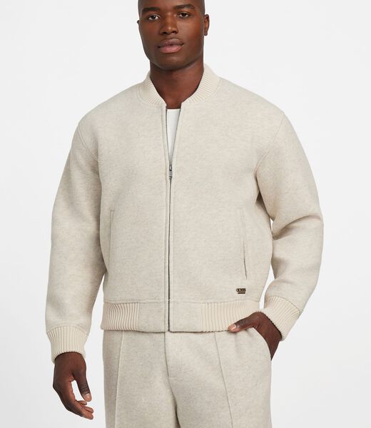 Wool-blend bomber jacket