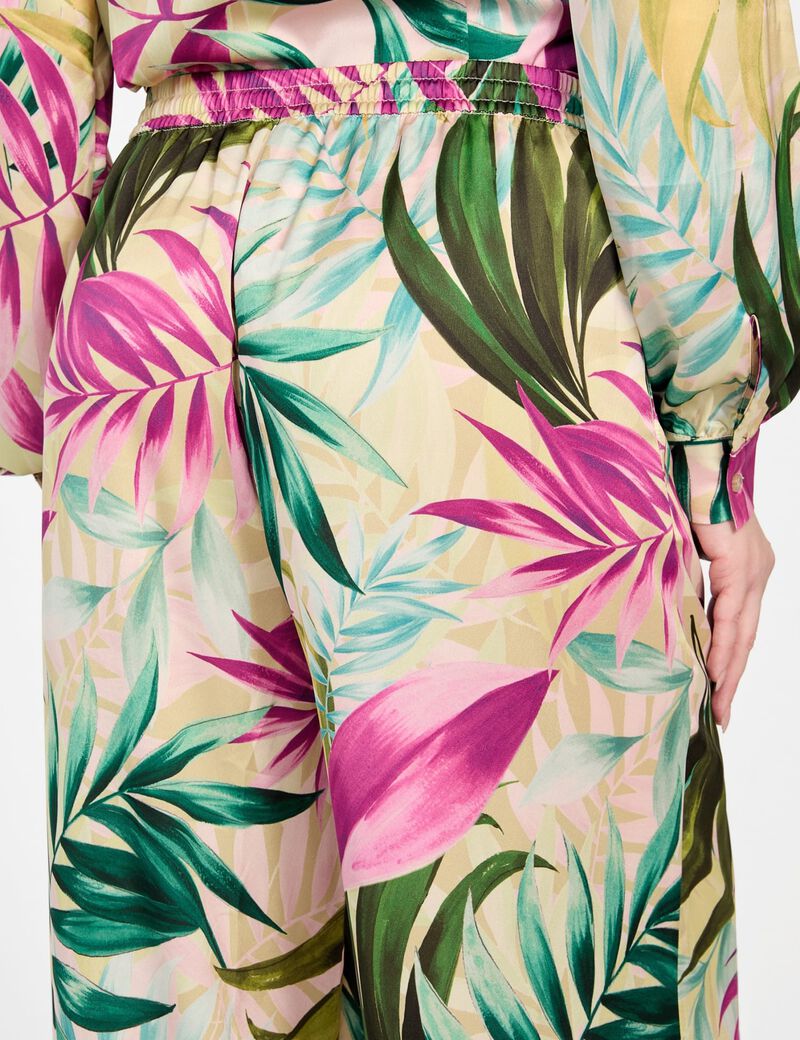 Wide leg satin pants