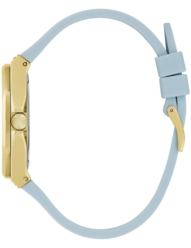 ساعة كوارتز تناظرية من السيليكون باللون الأزرق