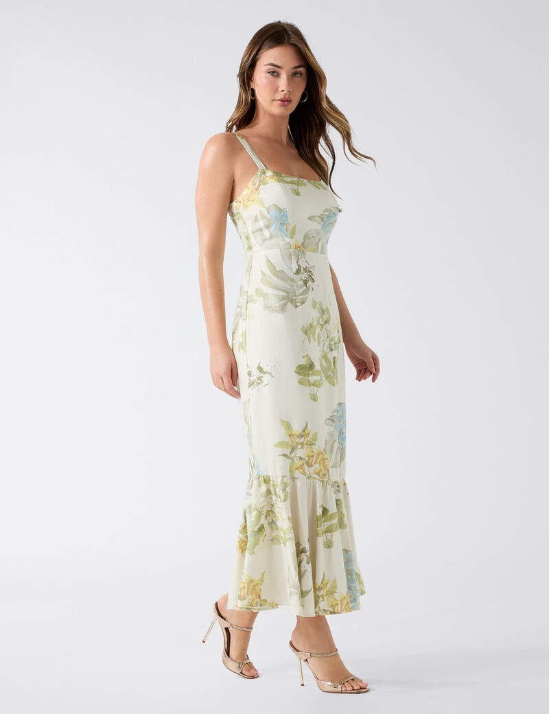 guess linen blend dress