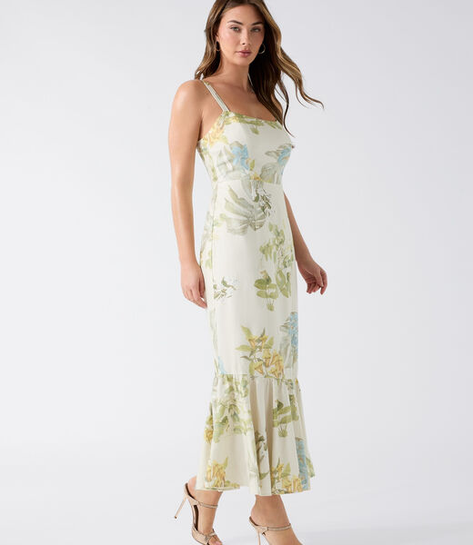 Linen-blend dress