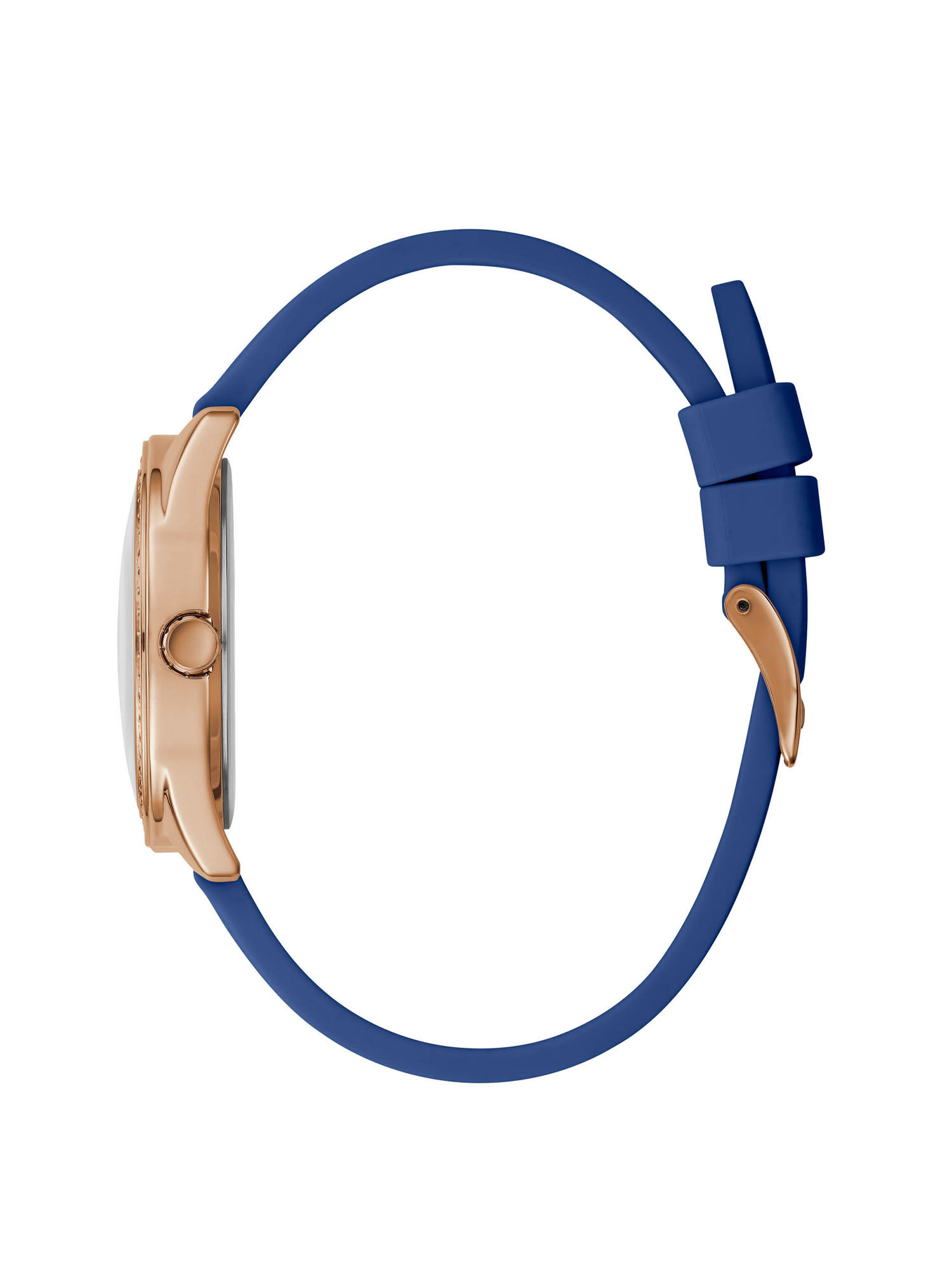 Guess watch sales blue leather strap