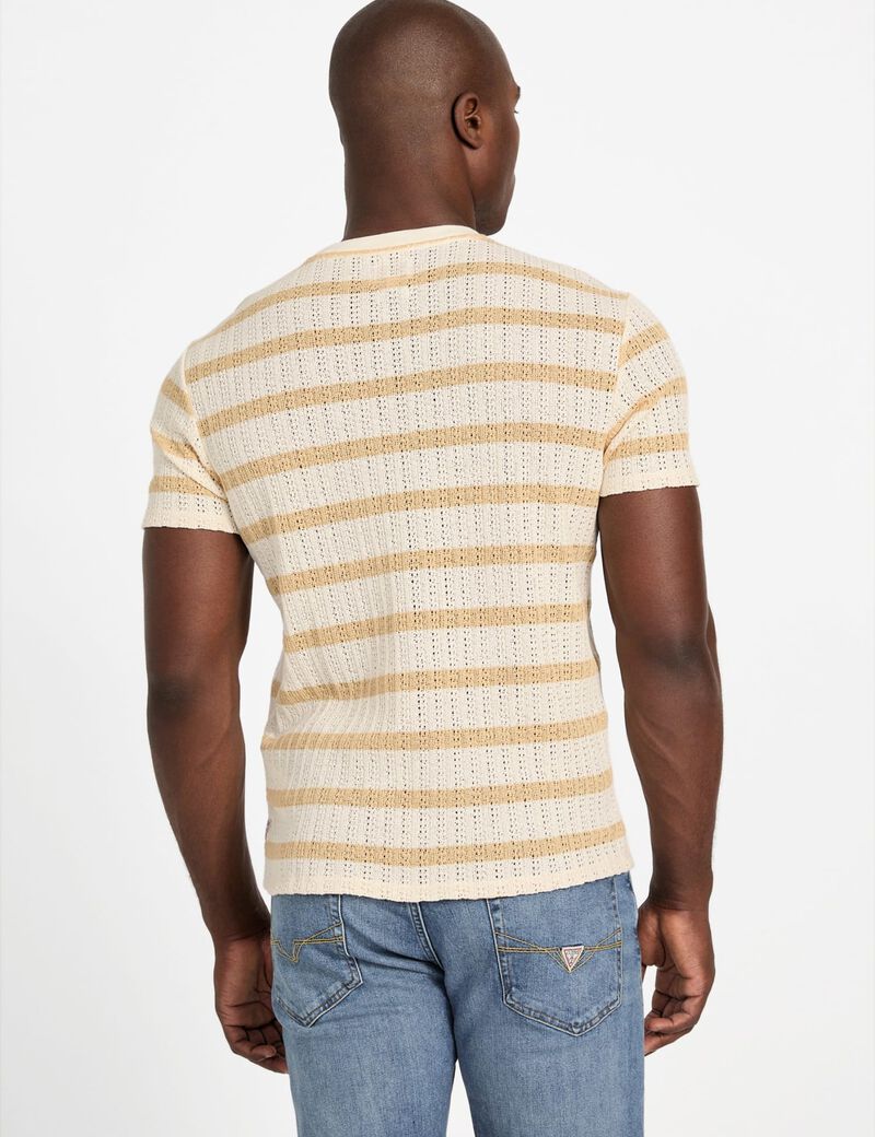 Striped textured knit top