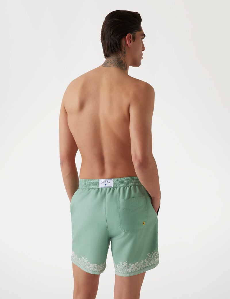 Twill swim trunks