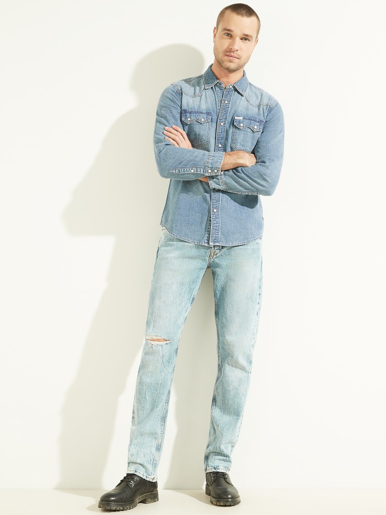 Guess jeans shirt mens store