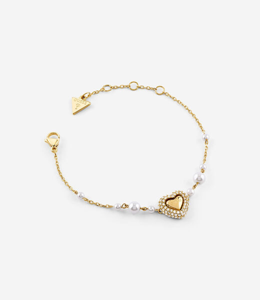 Heart & pearls chain bracelet